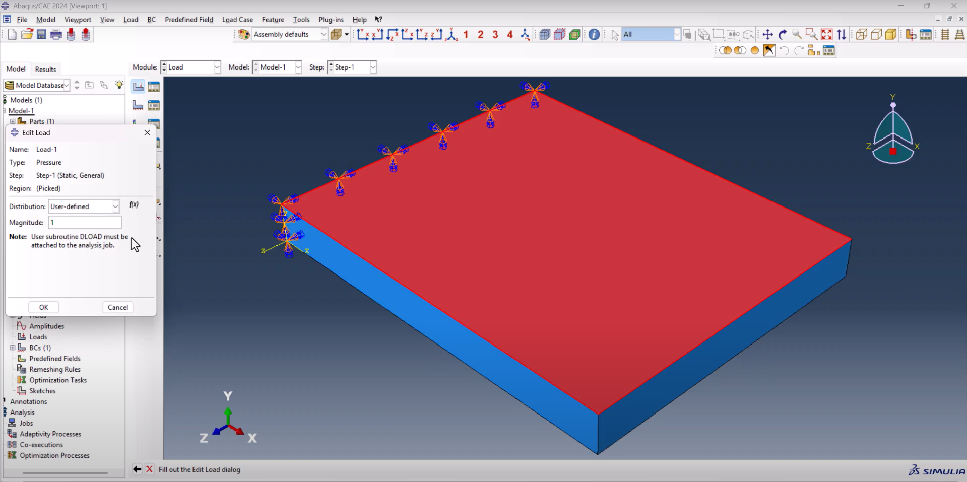 Abaqus DLOAD Subroutine Tutorial – Complex Loads Made Easy