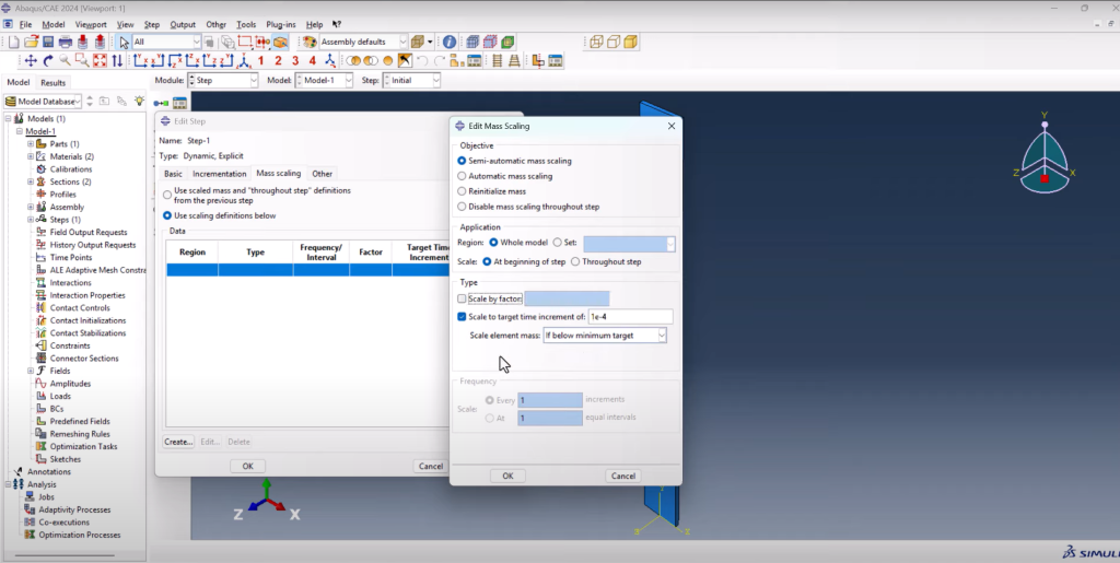 tensile test of welded specimen in Abaqus