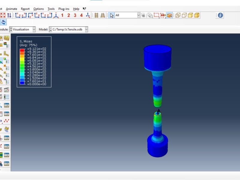 Abaqus Johnson-Cook Damage Tensile Test Simulation Files