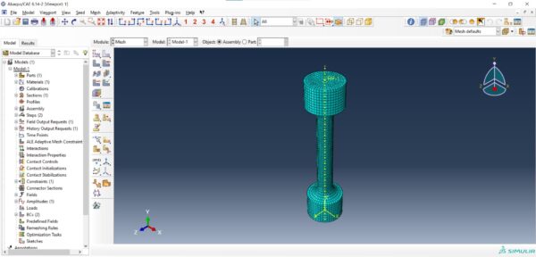Abaqus Johnson-Cook Damage Tensile Test Simulation Files