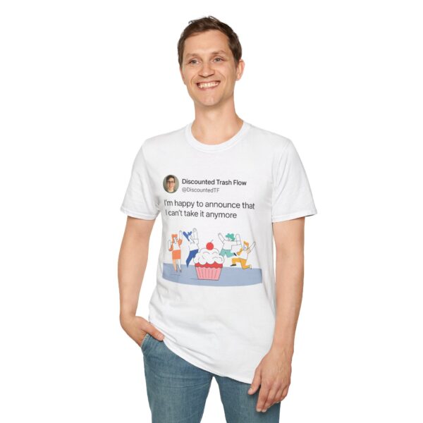 5662713609572343203_2048.jpeg Funny LinkedIn Shirt – “I’m Happy to Announce I Can’t Take It Anymore” | Corporate Burnout Meme Tee