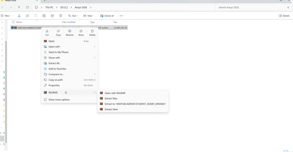 ANSYS Student 2026 Installation